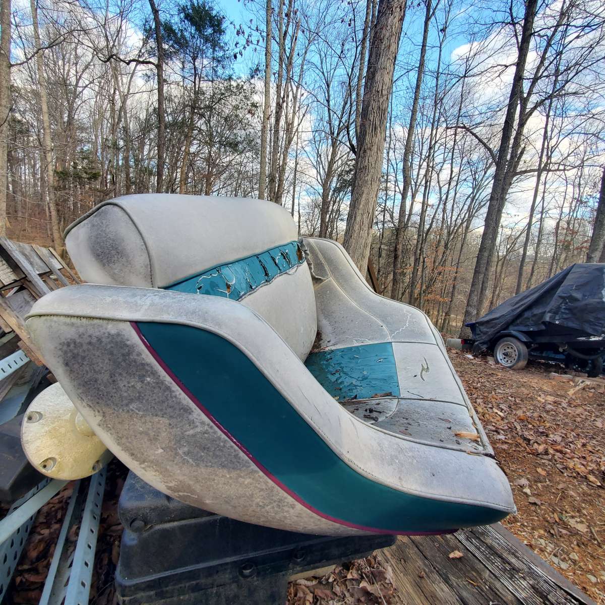 Oversized Pontoon Seat With Double Pedestal Base