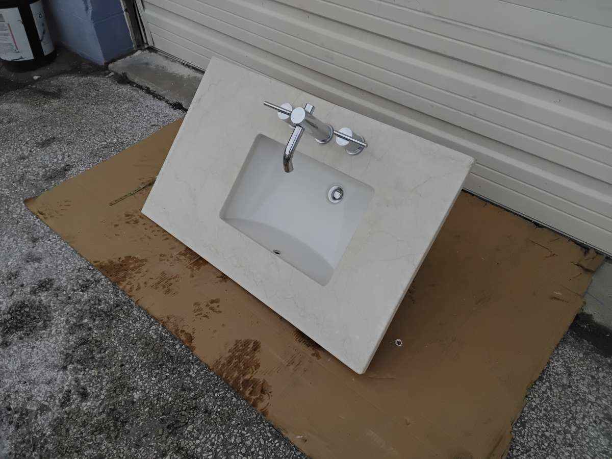 Bathroom Granite Vanity Top with Sink Faucet Display Model