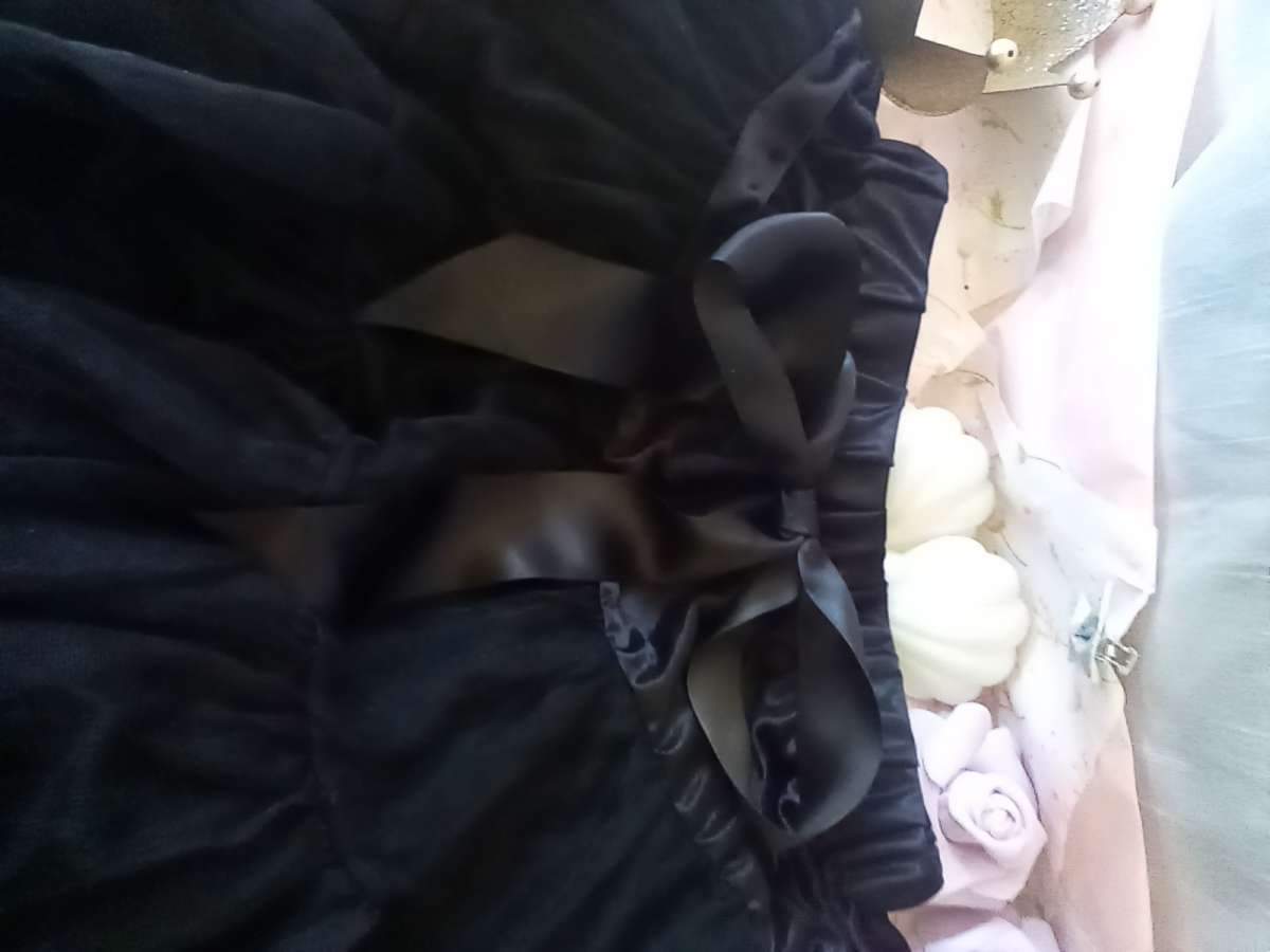 0 to 1yrs Black TuTu Pettiskrt EUC Bow Cinches Waist