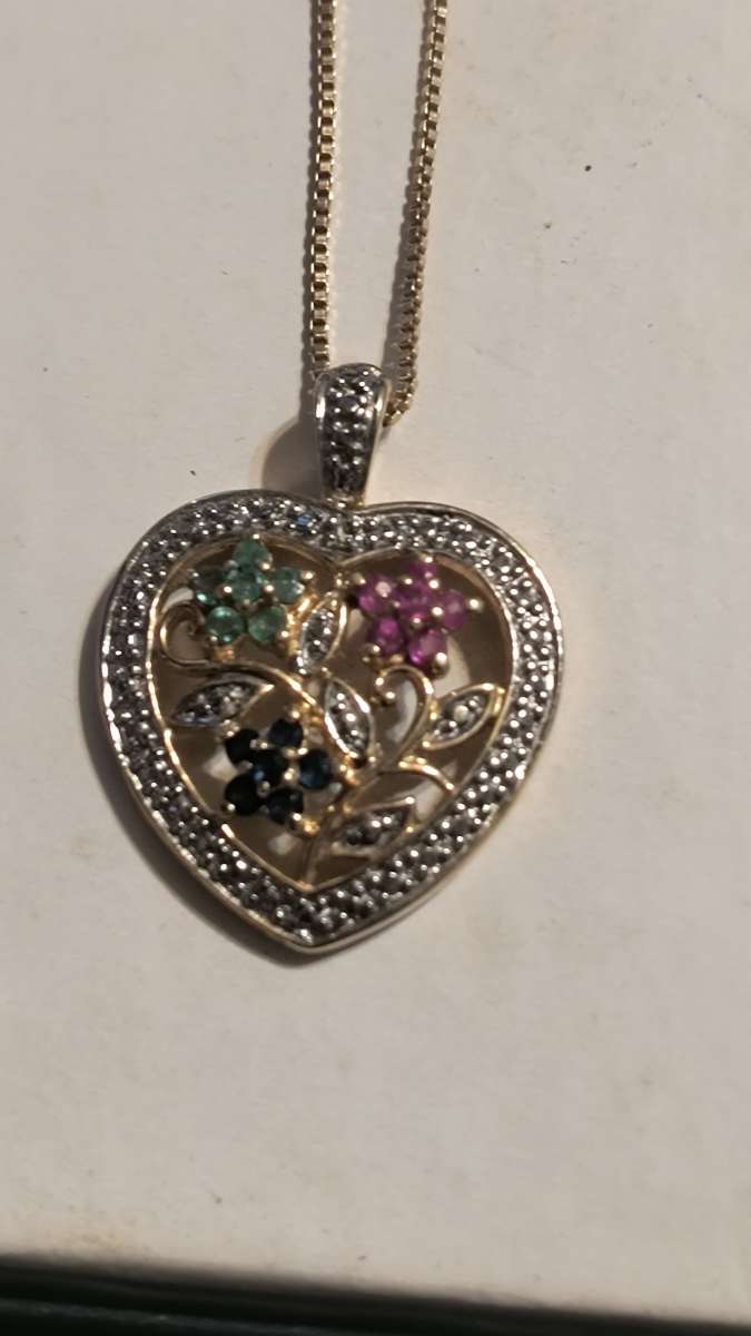 Gemstone Heart Necklace