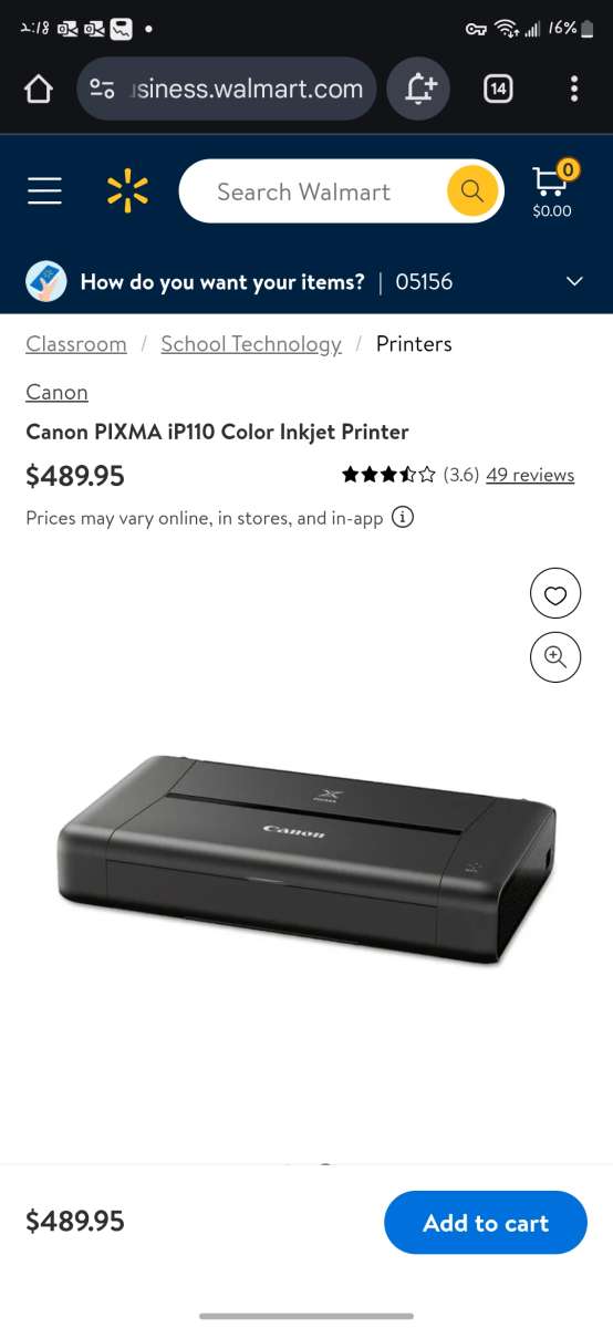 Canon PIXMAiP110 Portable printer