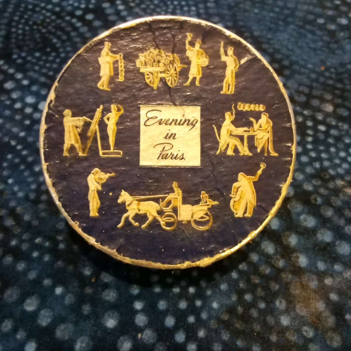 Vintage French Makeup Powder Container