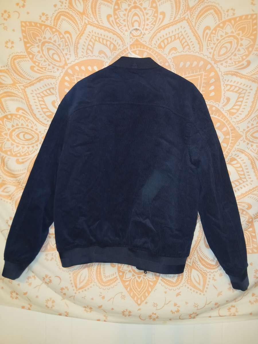 Five Four Los Angeles Men Medium Blue Corduroy Bomber Jacket
