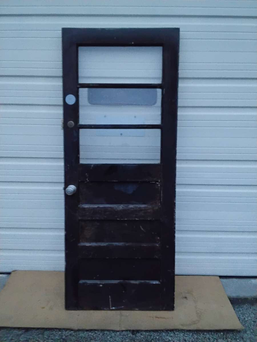Nice Black 3 Light Solid Wood Door RH Swing Like New