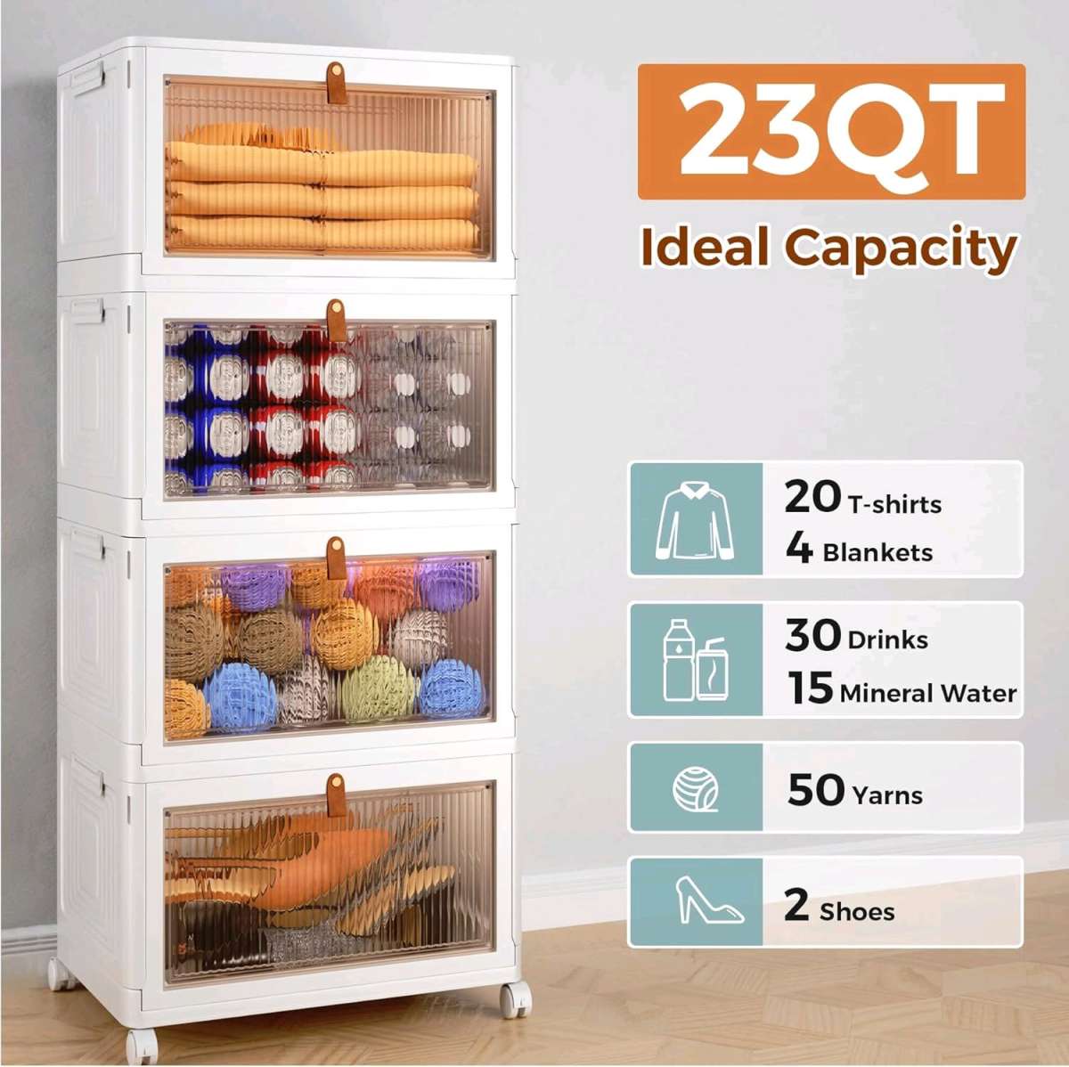 Amazon 4 tier magnetic drawer rack storage bin collapsible