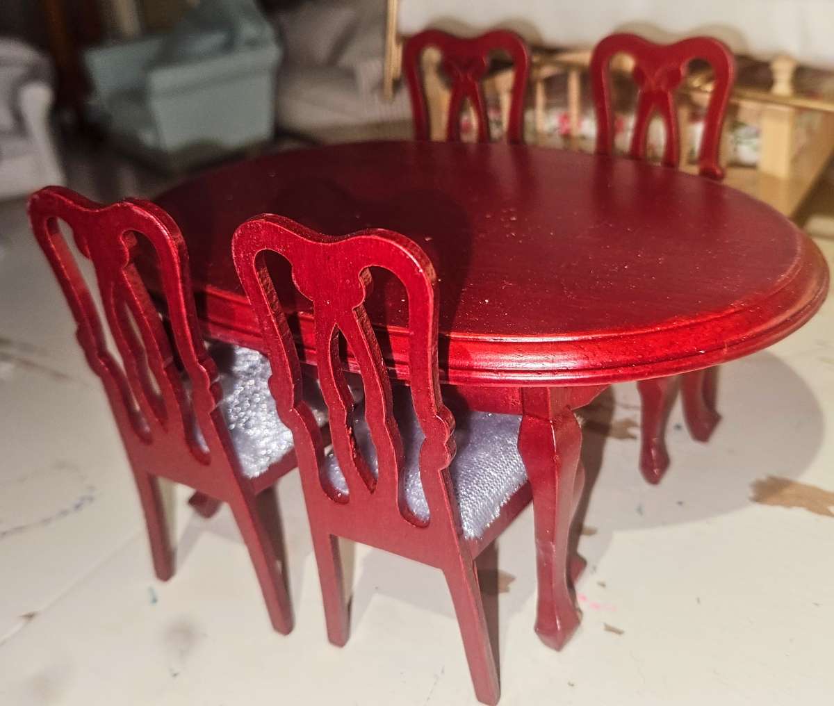 1 12 Dollhouse Dining Table  Chairs