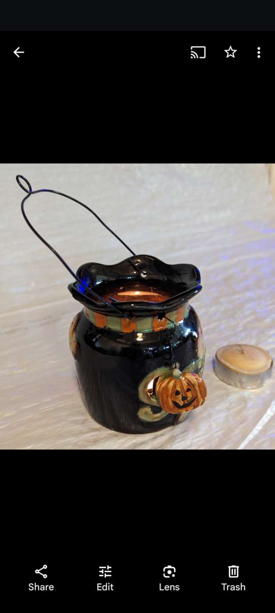 Spookyville Halloween Black Scary Ghost Lantern Candle