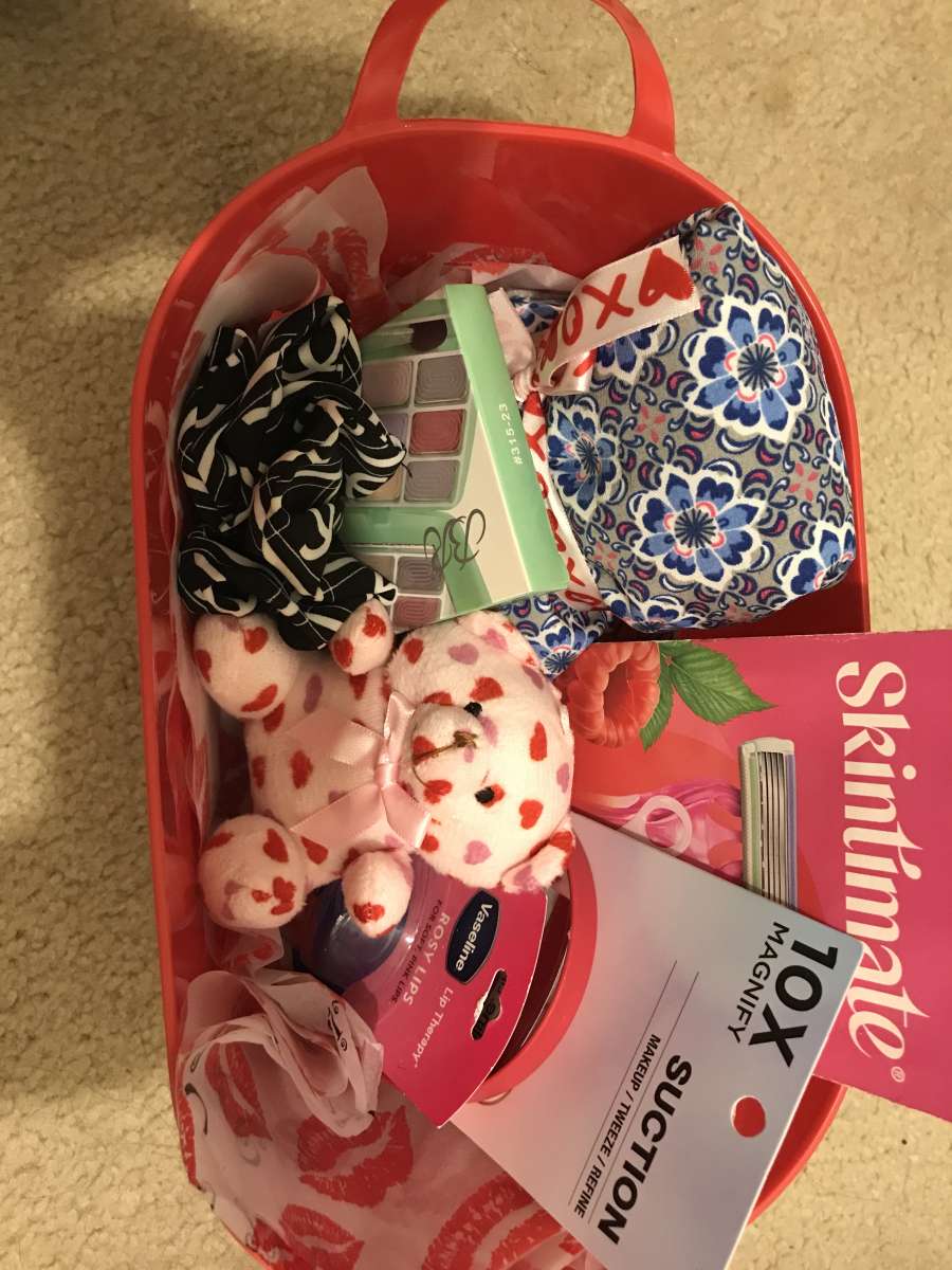 Handmade Valentines Day basket