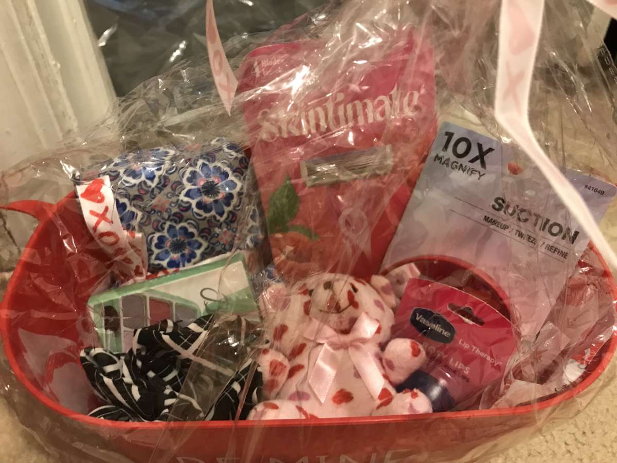 Handmade Valentines Day basket