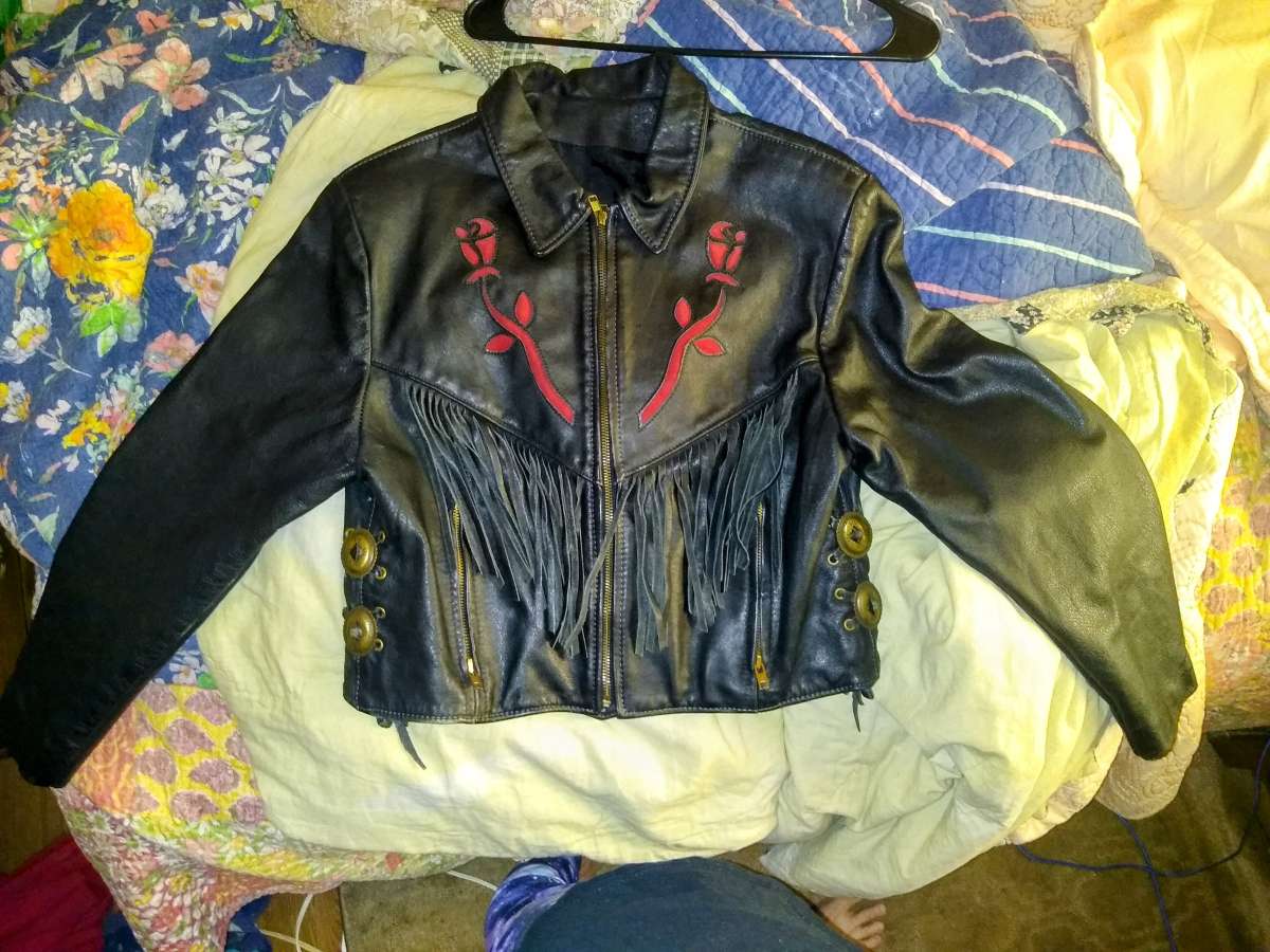 Vintage Leather Moto Jacket  genuine heavy leather