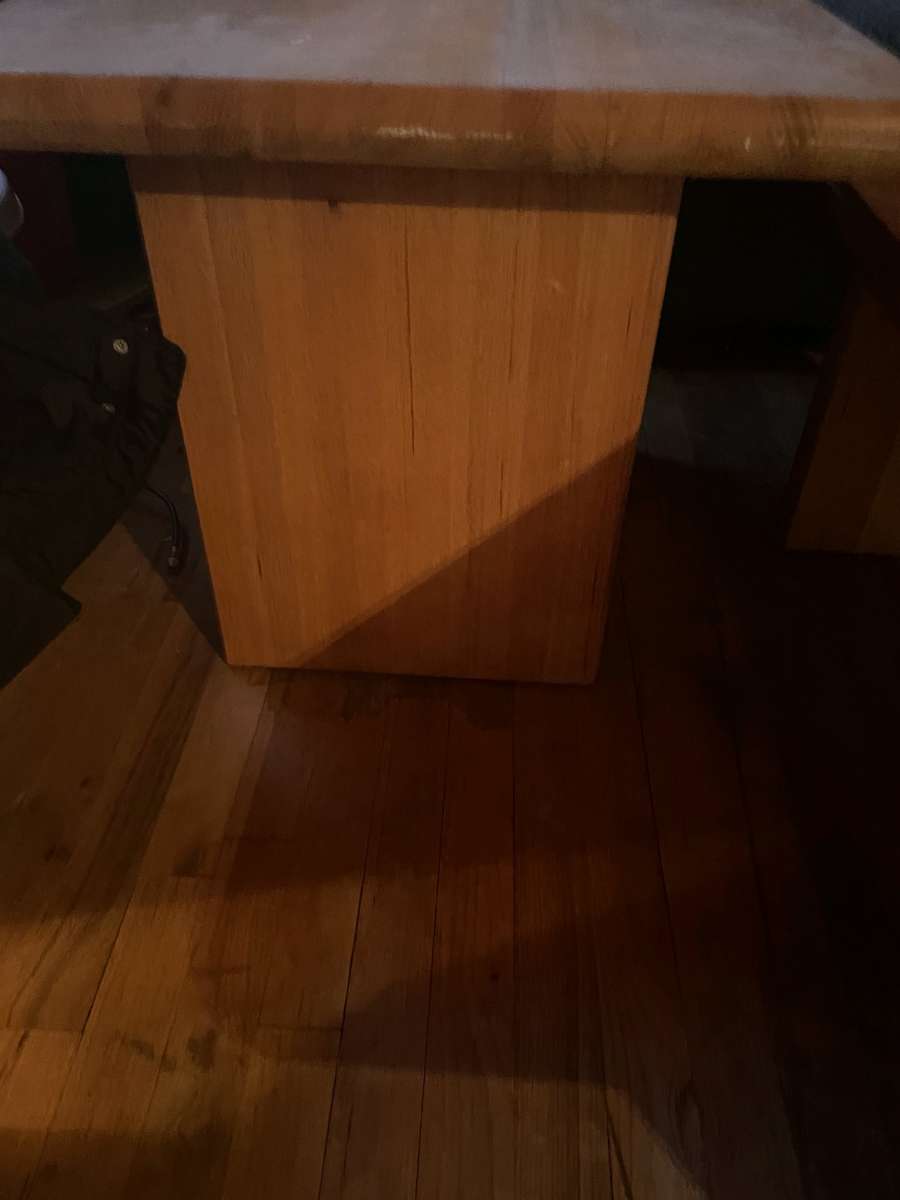 wooden coffee table and end table