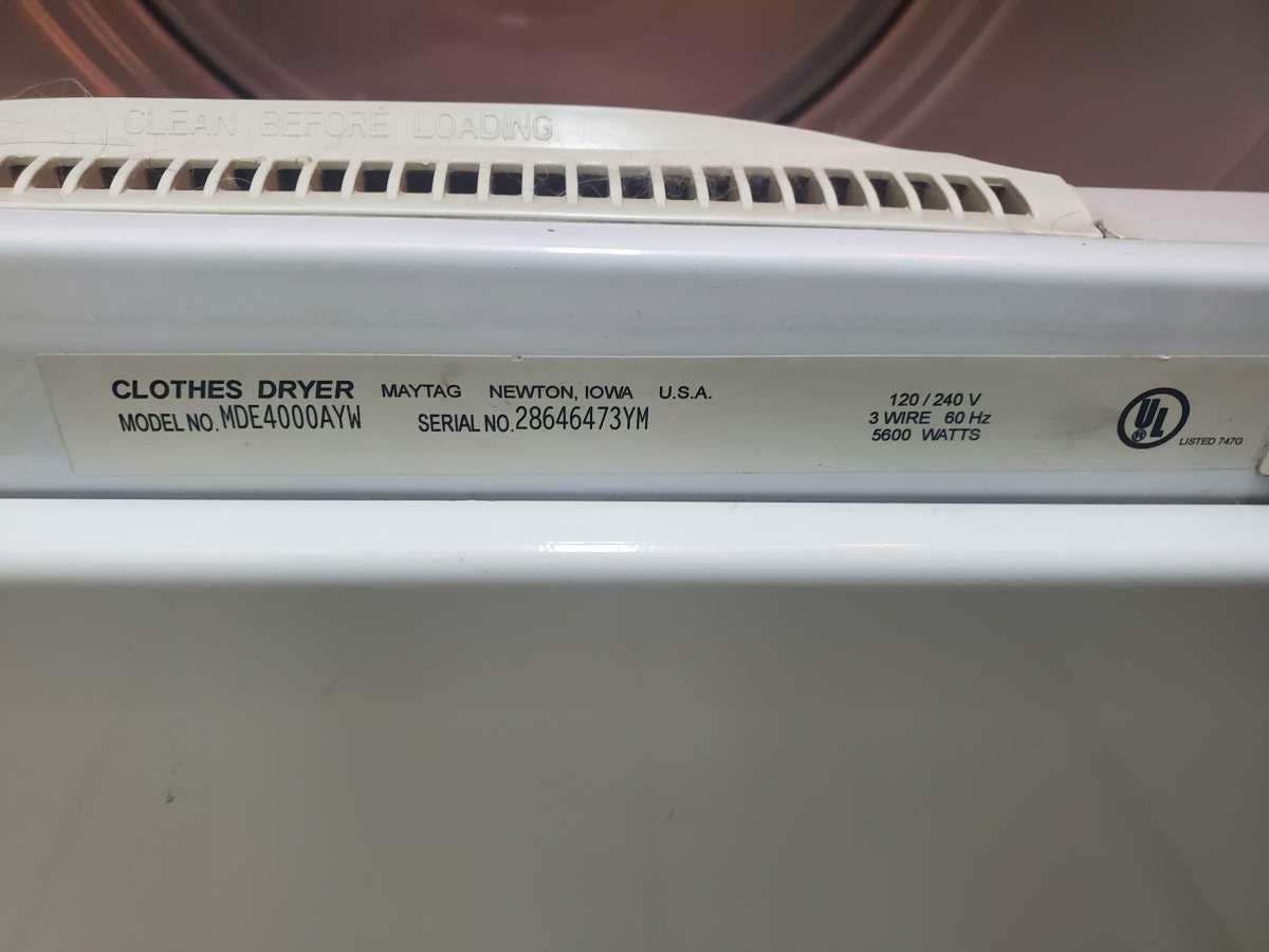 Maytag  Neptune Dryer  Model MDE4000AYW 27W x 28D x 43H