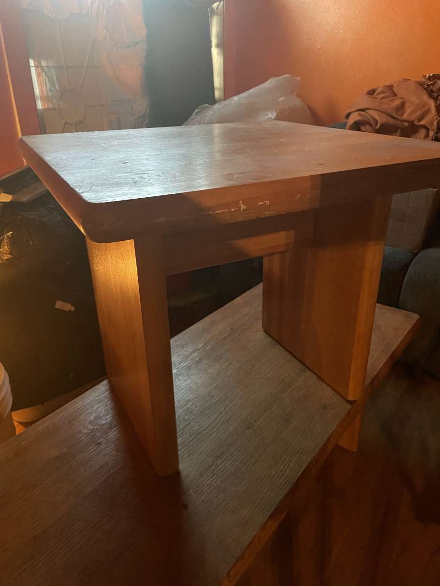 wooden coffee table and end table
