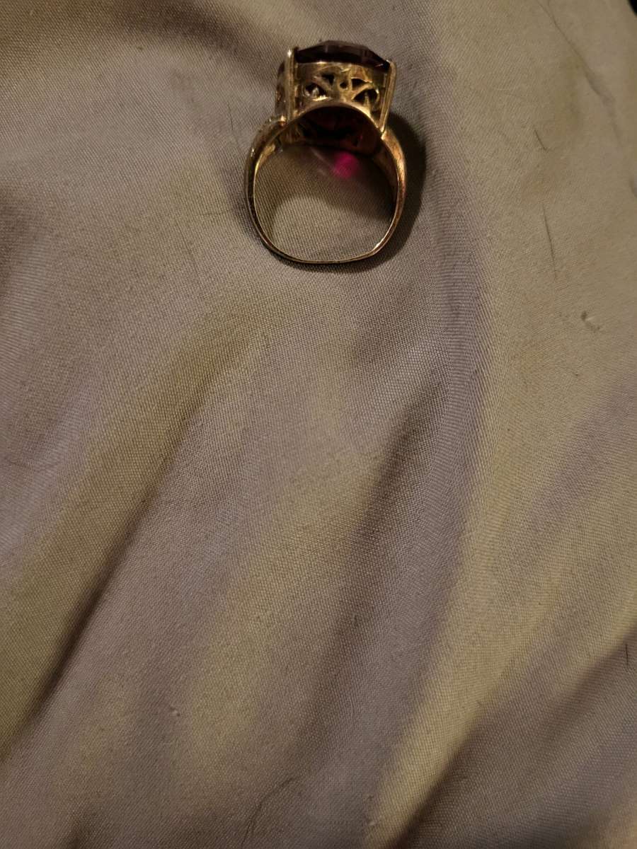 Sterling silver ruby ring