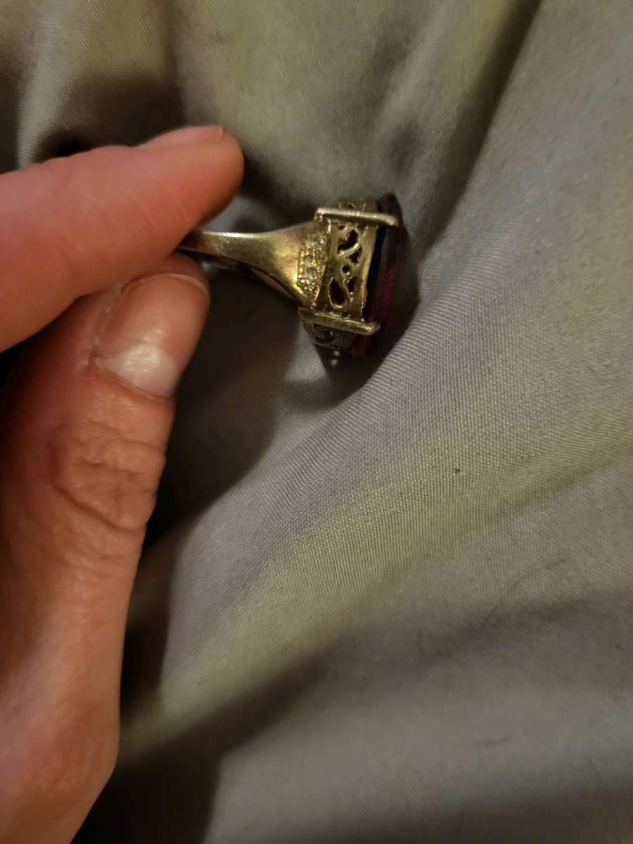 Sterling silver ruby ring