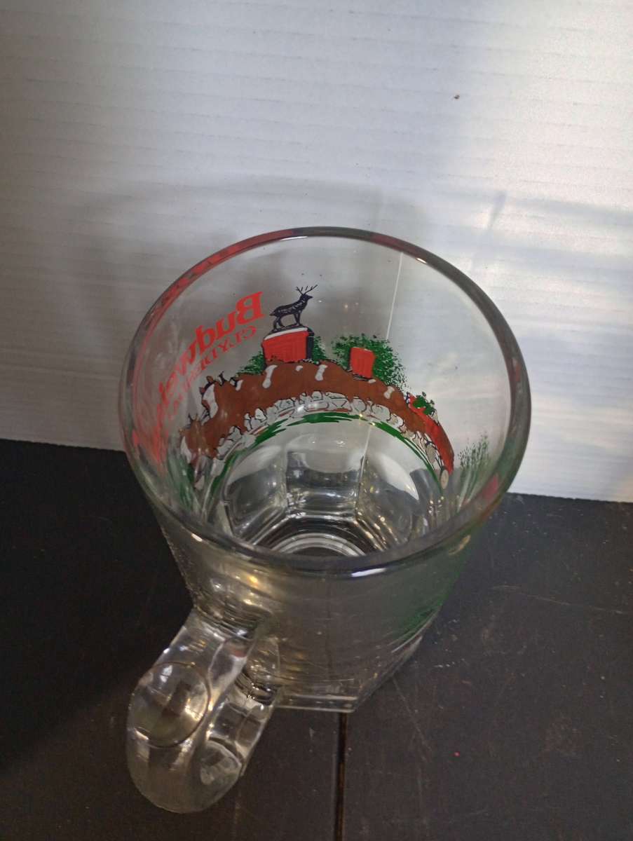 vintage glass large Budweiser mug