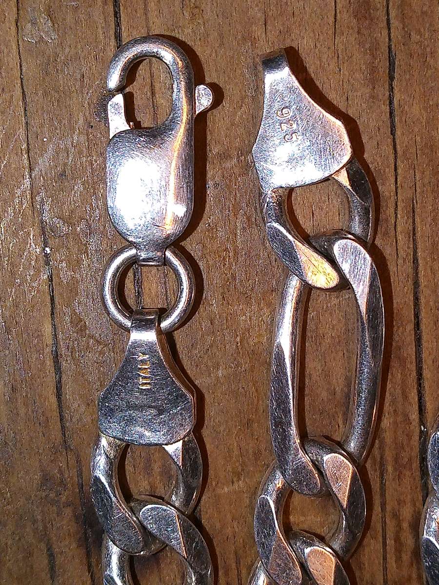 22 inch Hallmark diamond cut 925 Italian silver necklace