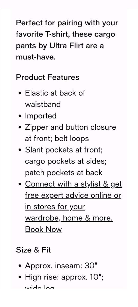 XL adult UTIlity Pant Ultra Flirt from Macy brand new