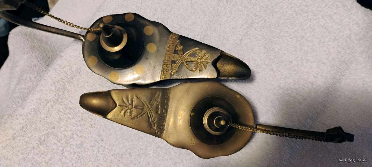 2 authentic brass genie lamps from India