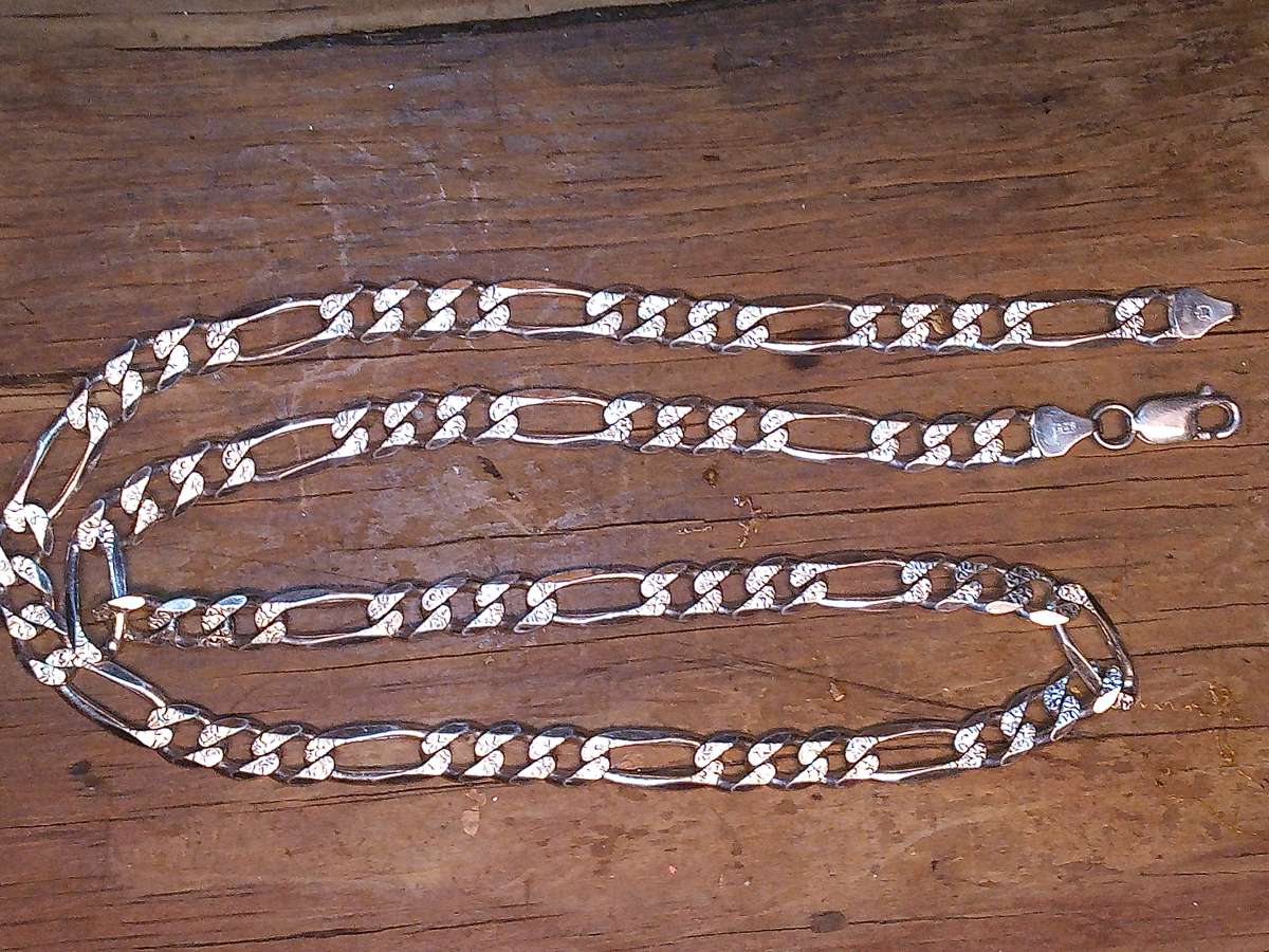 22 inch Hallmark diamond cut 925 Italian silver necklace