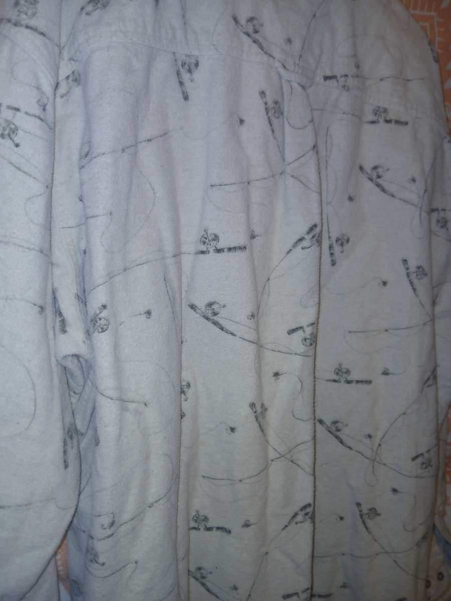 Mens XL Vintage Woolrich Fishing Rod Button Down Fleece Top