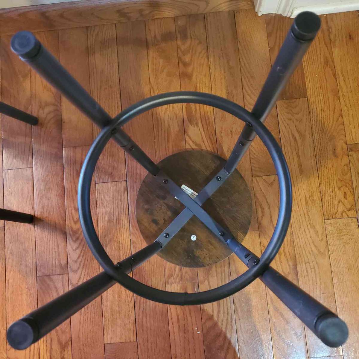 2 Bar Stools Color Brown Top  Black Legs  RRR Furniture