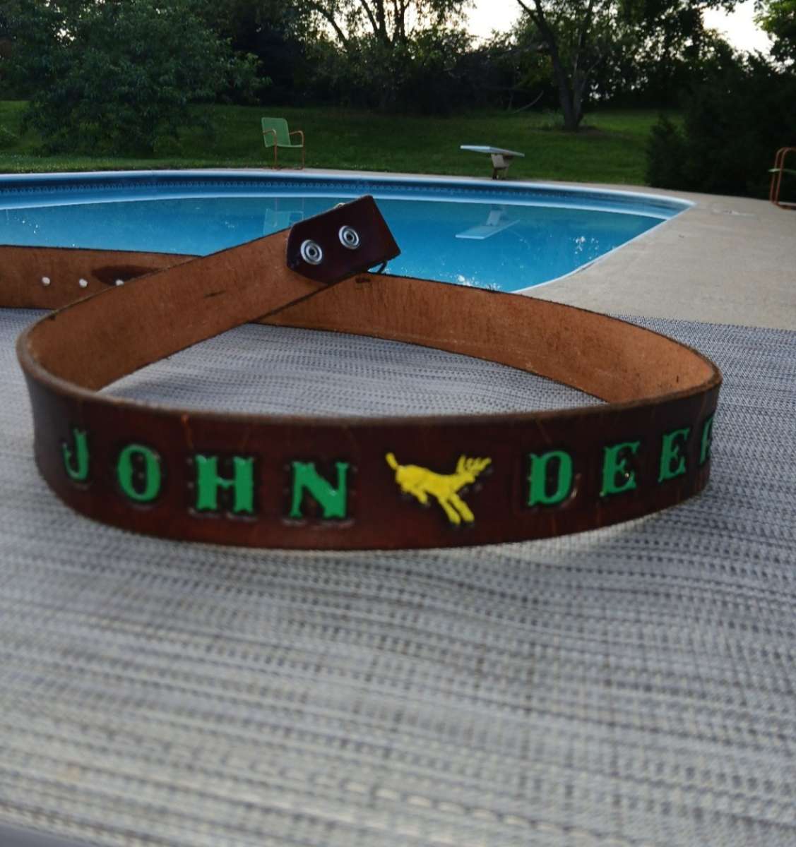 John Deere SpecCast Belt Buckle 40 Inch Leather Belt