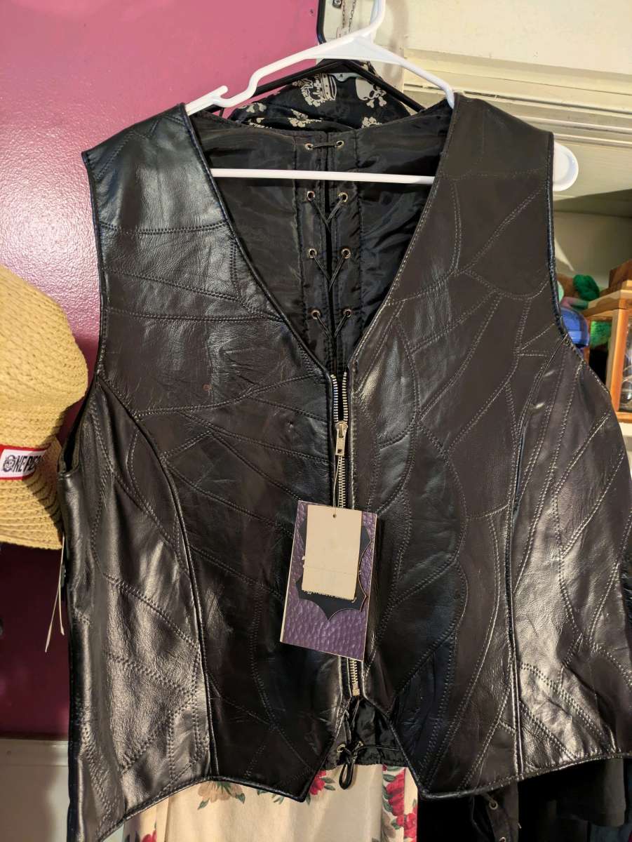 Real leather wing vest