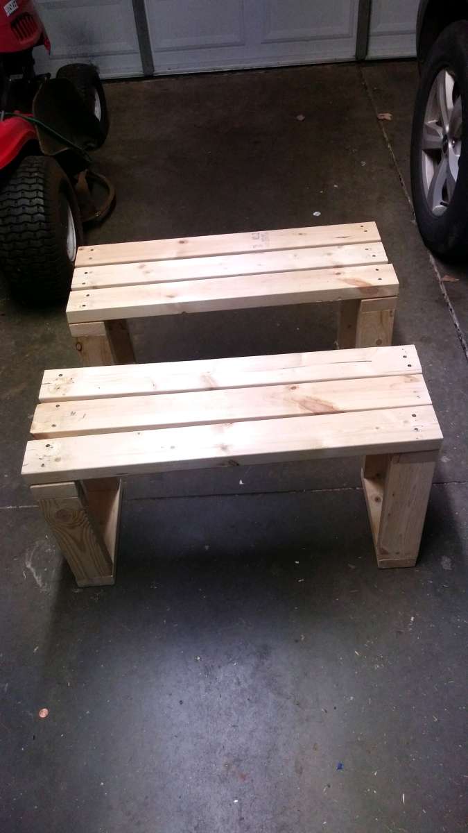 small Table with Benches solid wood