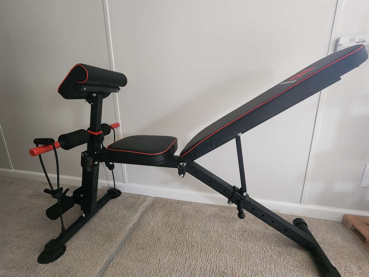 Banco de mancuernas y mesa de pesas plegable