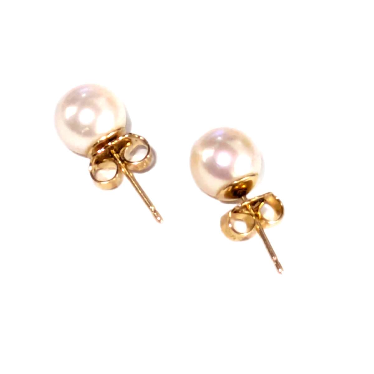 14k Gold Cultured Pearl Stud Earrings