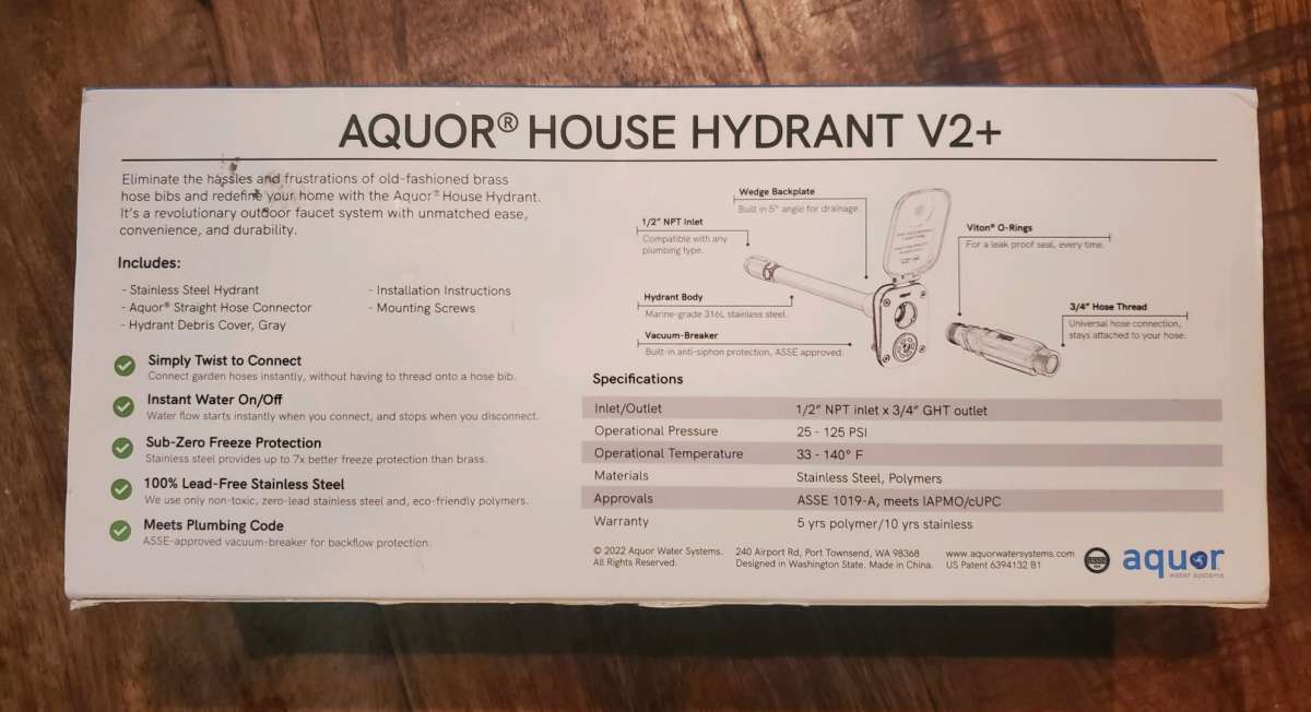 Aquor  House Hydrant V2  Outdoor Faucet System  Slate Gray