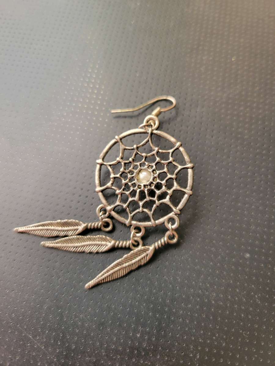 dreamcatcher earrings silver