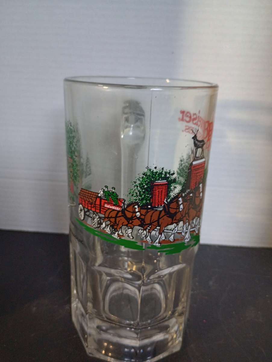 vintage glass large Budweiser mug