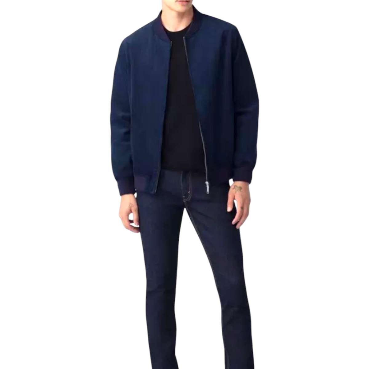 Five Four Los Angeles Men Medium Blue Corduroy Bomber Jacket