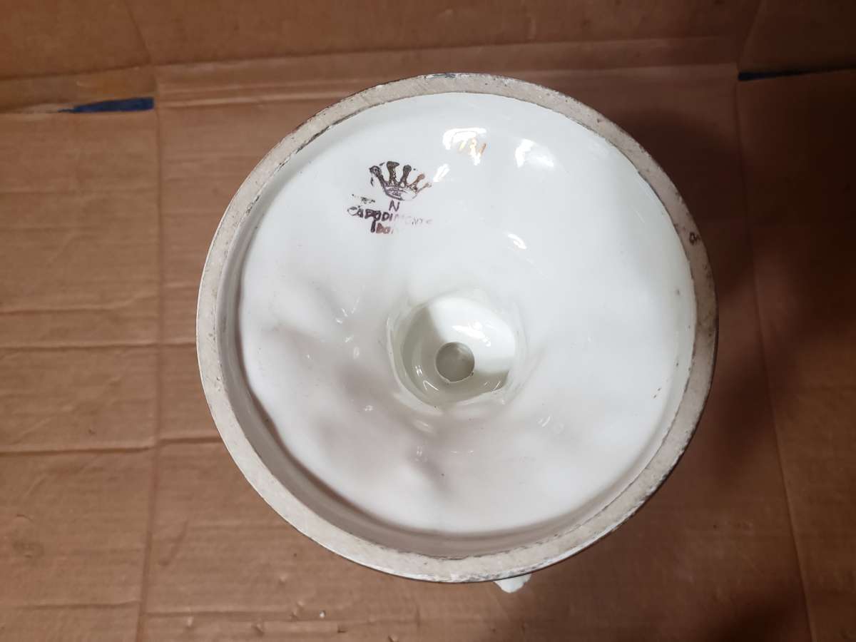 Capodimonte Marked Porcelain Italy Vase Lady  Child