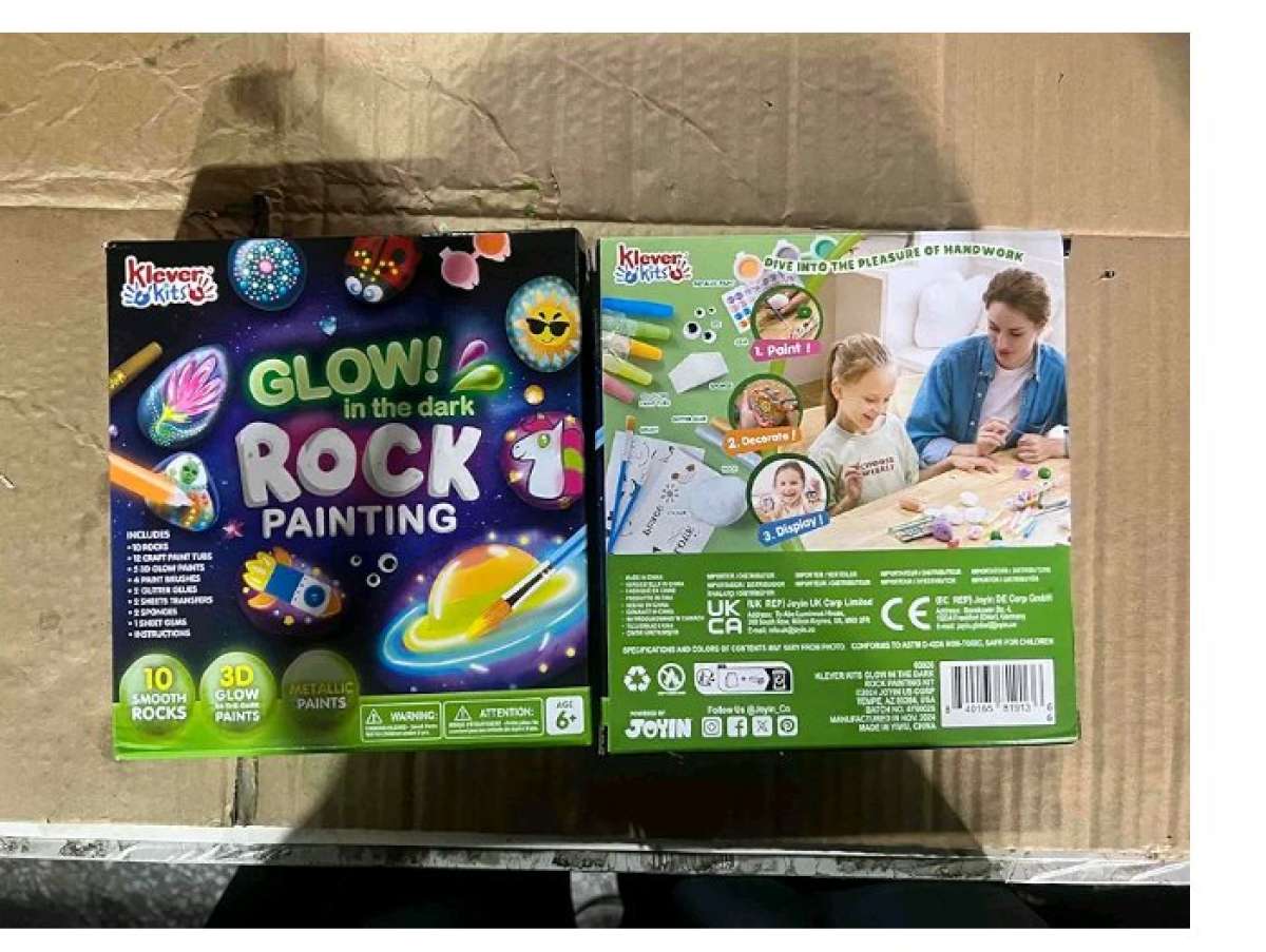 Glow in the dark Rock Painting kit 12 smooth rocks 3d in the