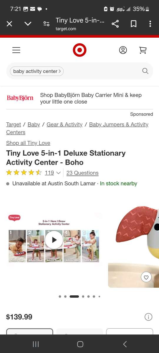 Tiny Love 5in1 Deluxe Stationary Activity Center