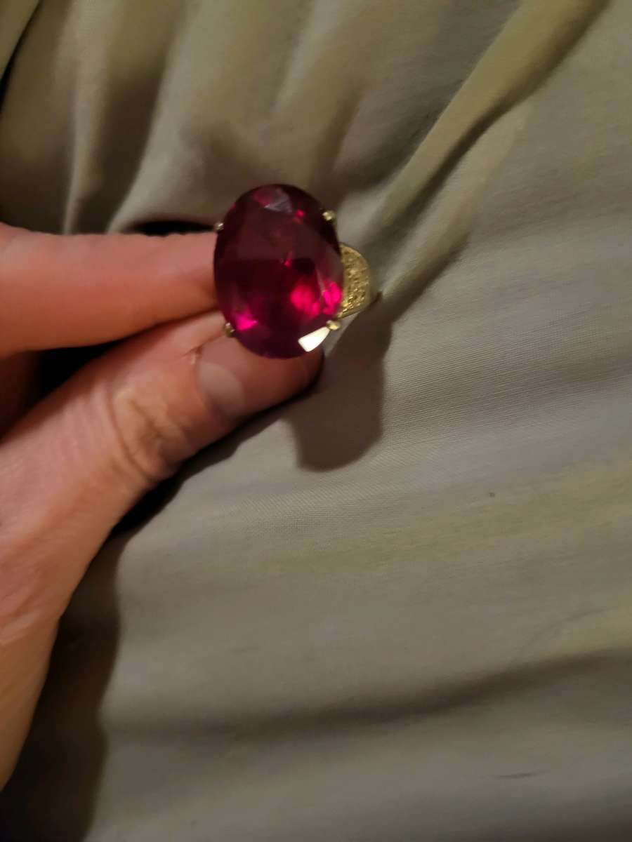 Sterling silver ruby ring
