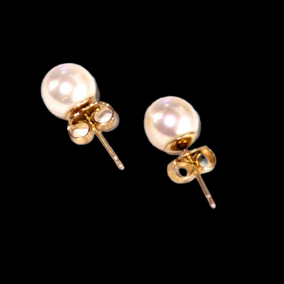 14k Gold Cultured Pearl Stud Earrings
