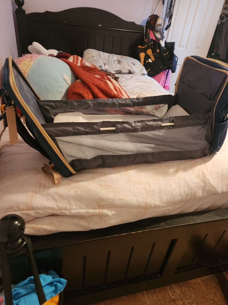 blue diaper backpack