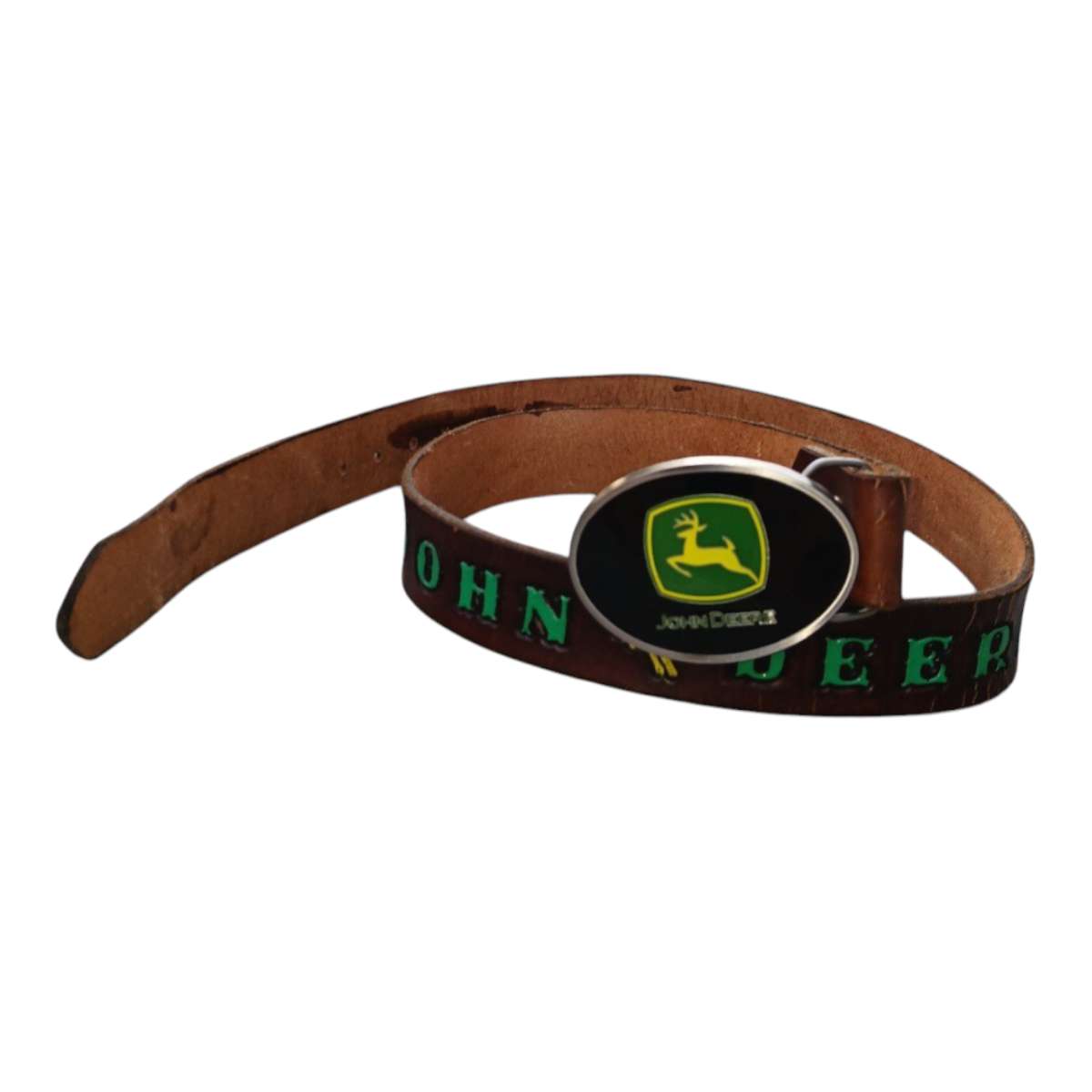 John Deere SpecCast Belt Buckle 40 Inch Leather Belt