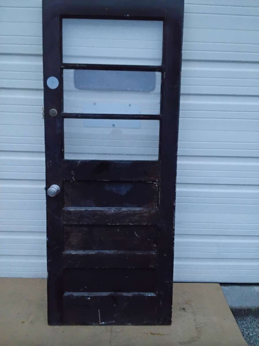 Nice Black 3 Light Solid Wood Door RH Swing Like New