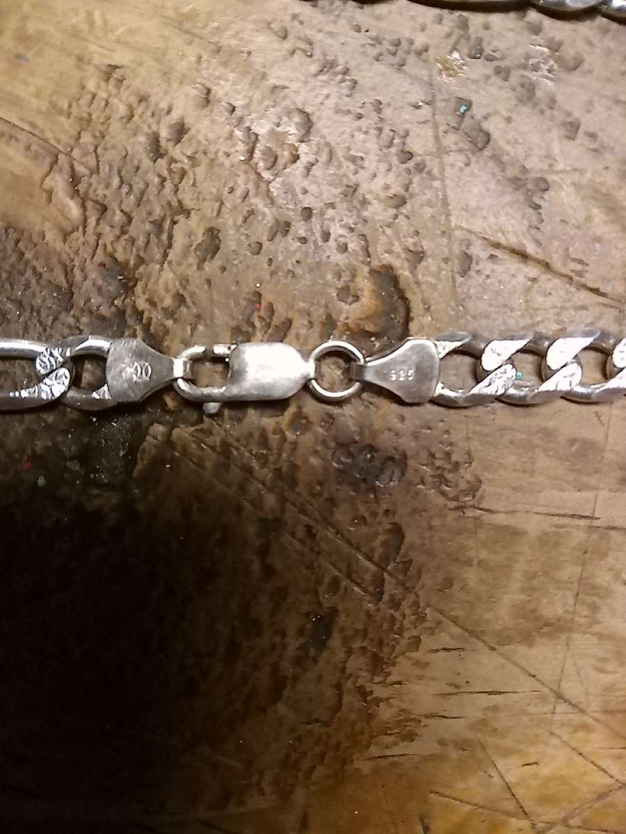 22 inch Hallmark diamond cut 925 Italian silver necklace