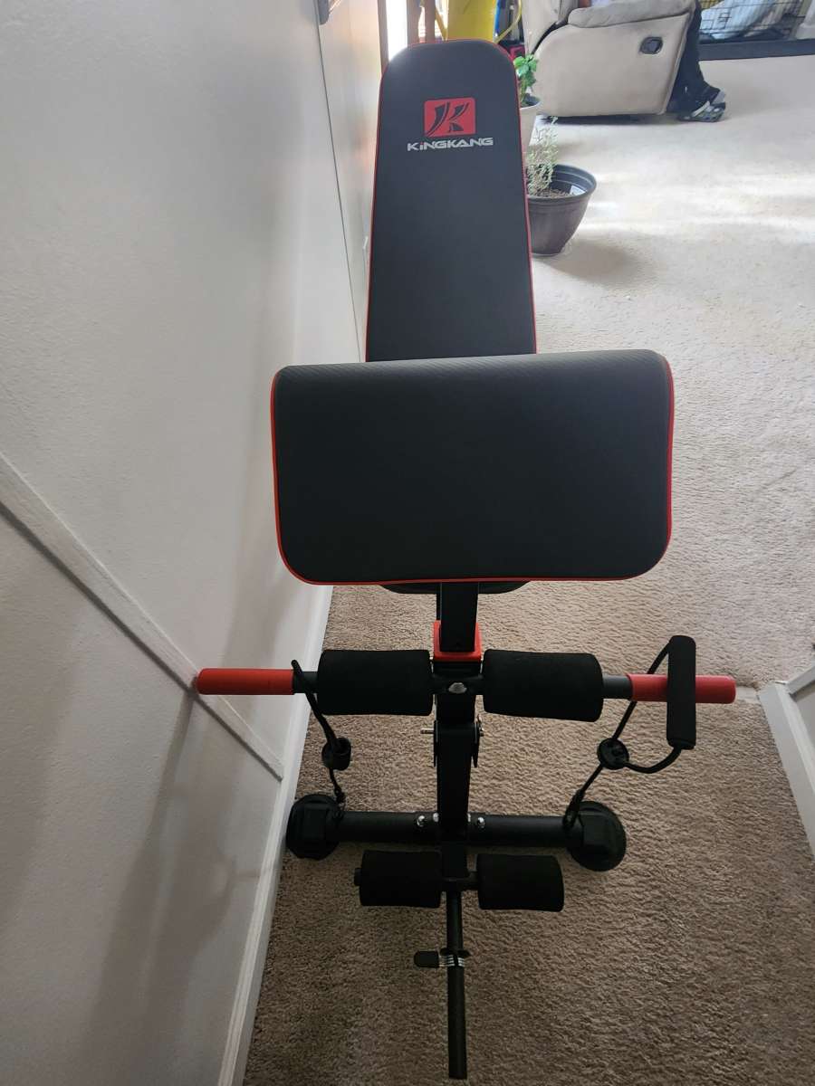 Banco de mancuernas y mesa de pesas plegable