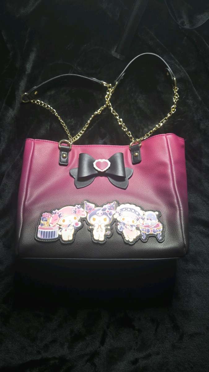 Hello kitty kuromi ombre tote bag