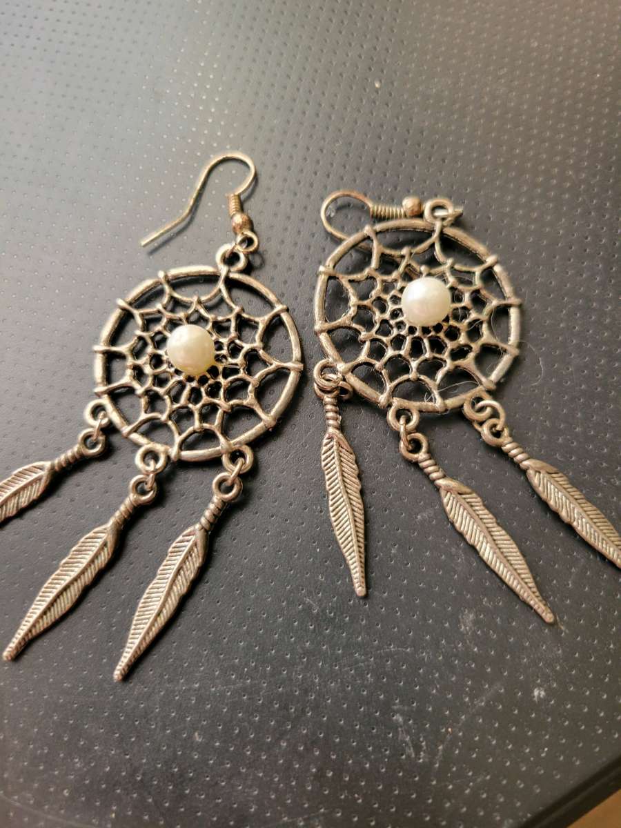 dreamcatcher earrings silver