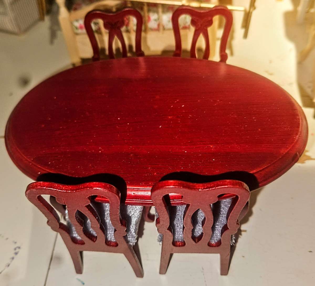 1 12 Dollhouse Dining Table  Chairs