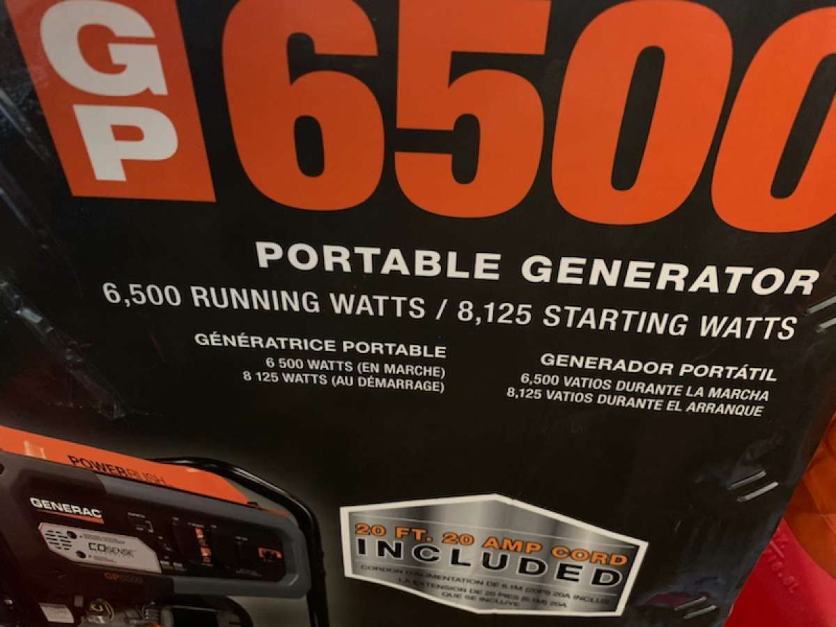 Generac 6500 Gas Portable Generator New