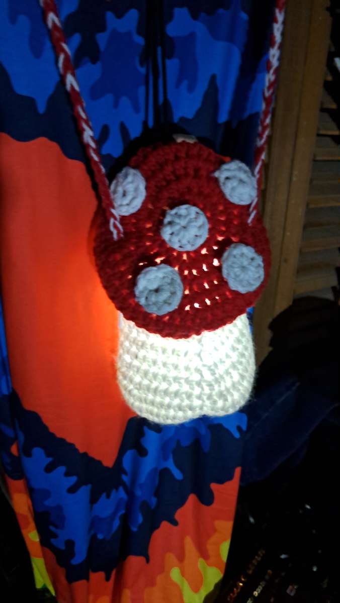 Crotchet Mushroom bag or luminary